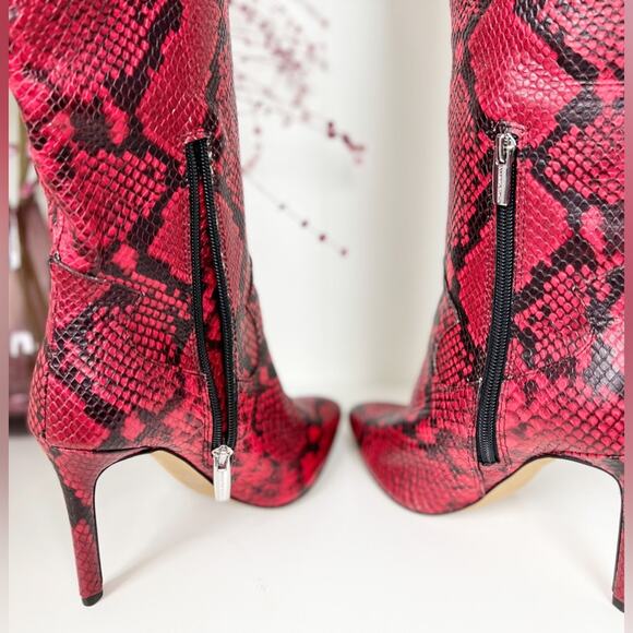 VINCE CAMUTO Kervana Croc Embossed Leather Knee High Boot - Picture 6 of 15